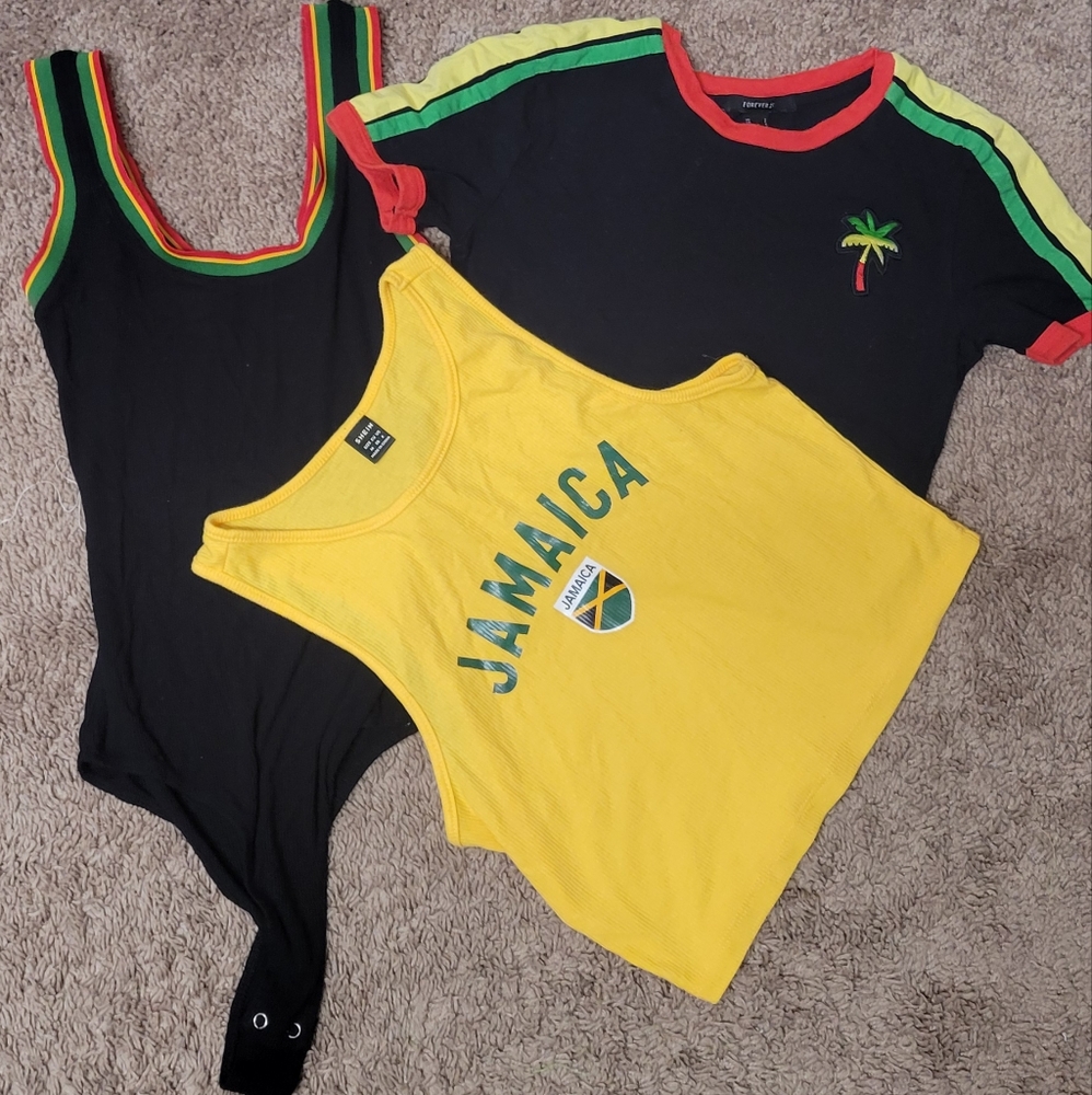 Jamaica Themed  Tank Tops - Yellow and Black